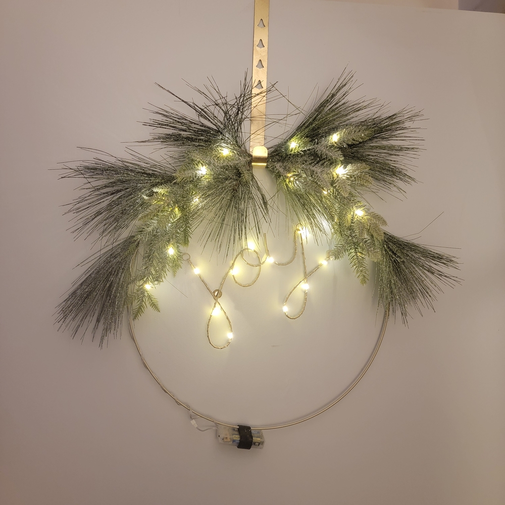 Festive Green and Gold Holiday Wreath